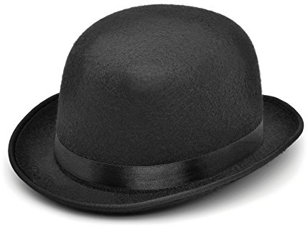 Bristol Novelty Chapeau Melon en Feutre Noir, BH028, Taille Unique Halloween