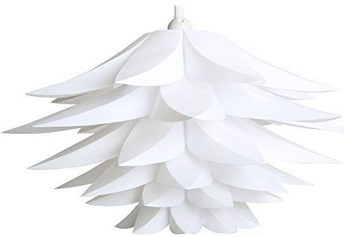 Lightingsky DIY IQ Jigsaw Puzzle Toy Lotus Flower Lamp Shade Ceiling Pendant for Room Decoration (White)