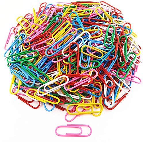 Fermagli per carta colorati, Copiel 500 pezzi 33 mm Morsetti per carta per cancelleria per ufficio Graffette rivestite in plastica Clip per ufficio