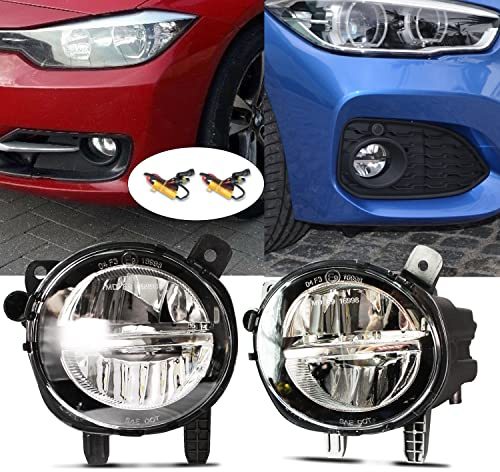 WISGOL Phares antibrouillard avec les 2010-2018 F30 F31 F20 F21 F32 F33 F34 F36 F22 F23 F45 F46 LED Remplacement direct ou LED TO HALOGEN Une paire Lentille claire LED