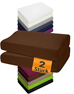 npluseins 2er Pack Spannbezüge Kissenbezüge für Gesundheitskissen 1450.2049, 1 Pack (2 Stück) - Spannbezüge 40-45 x 60-80 cm, Schoko