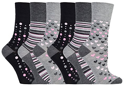 SOCK SHOP GENTLE GRIP 6 pares de calcetines de bambú de agarre suave (RM36), 4-8