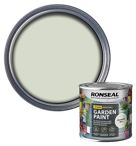 SAVING HUB Garden Paint 250ml - For Outdoor Furniture Wood, Benches, Metal, Brickwork, Terracotta - Exterior Wood Paint Waterproof & Weatherproof Touch Dry In 1 Hour (Mountain Mist)