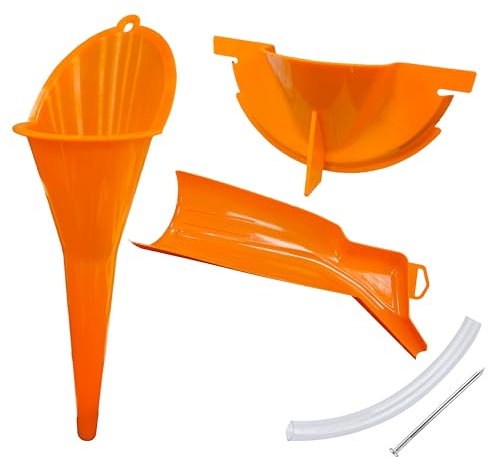 FLYINGWING Lot de 3 entonnoirs de remplissage d'huile pour carter de vilebrequin de 22,3 cm pour Harley Touring Road King Street Glide Sporster Dyna (orange)