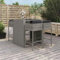 Rantry 5-TLG. Gartenbar-Set mit Kissen Theke Gartentheke Bar Tresen Stehtisch Bartisch Barhocker Barstuhl Sitzgarnitur Gartengarnitur Möbel Gartenmöbel Grau Poly Rattan #1