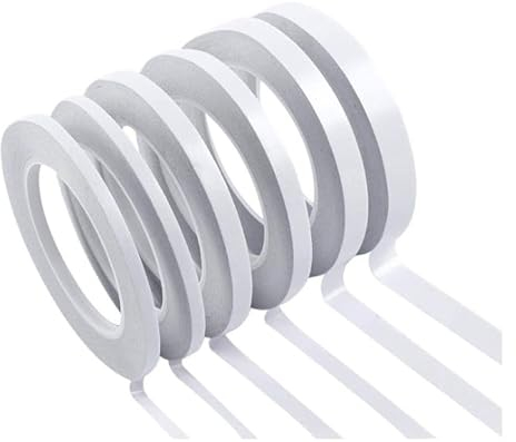 4 Rollos Cinta Doble Cara Manualidades Fina para Scrapbooking, Cinta de Doble Cara Extra Fuerte en Tela, Papel, Azulejos, Tableros de Madera, Cinta Adhesiva Doble Cara para Envoltura de Regalos