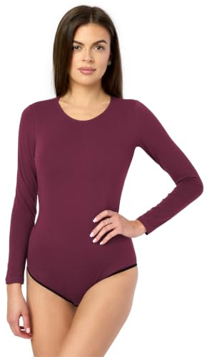 Merry Style Body da donna a maniche lunghe MS-114, rosso vivo, XL