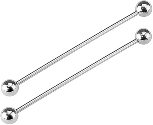 GBJUK 2 Pack of Industrial Barbell Scaffold Piercing Bar Surgical Steel 1.6mm x 32mm