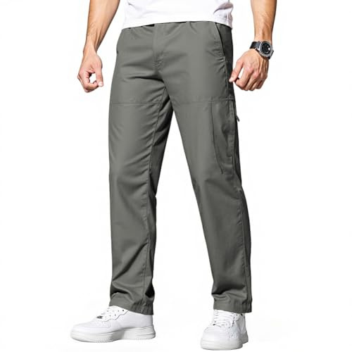 Misfuso Pantalon Homme Grande Taille Coton Décontracté Poches | Taille élastique, Coupe ample, Pantalon homme cargo