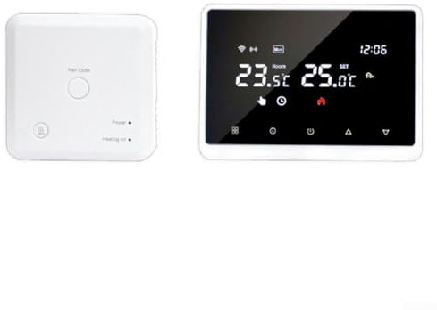 Programmerbar WiFi smart termostat för hem, fjärrkontroll Tuya/Smart Life, TUYA trådlös WIFI smart termostat för väggmonterade pannor/vatten golvvärme (vit)