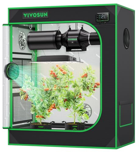 VIVOSUN Armario de Cultivo Interior 75x45x90cm, Indoor Hydroponic Zelt Opaco con Ventana Reflectante Mylar Bandeja Base Estructura Estable Cultivo Interior Invernadero Plantas