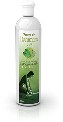 Camylle - Brume de Hammam Eucalyptus/Menthe - Fragrances à base d'Huiles Essentielles pour Hammams, Bains de Vapeur ou Douches Hammam - Rafraîchissant aux arômes frais et stimulants - 500ml