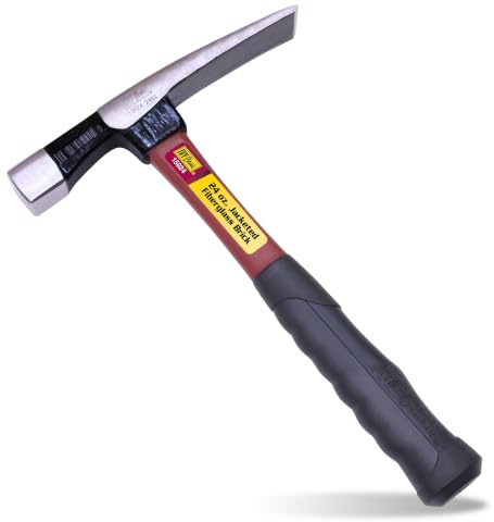 IVY Classic 15024 24 oz. Fiberglass Brick Hammer with Power Pro Grip Handle, Silver, Black