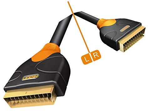 Hicon Ergonomic Scart Cable OFC 21POL recto conector | Hie de scsc