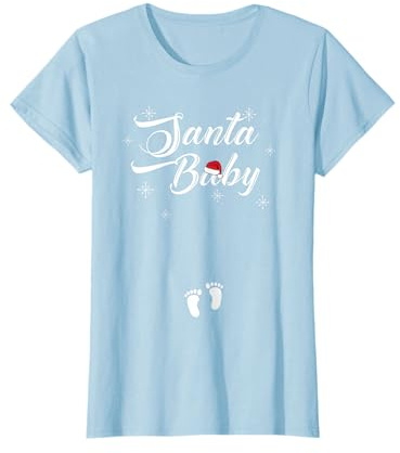 SANTA BABY Noël Empreintes de bébé Annonce de grossesse Meme T-Shirt