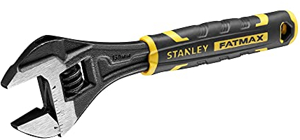 Stanley FatMax verstellbarer Rollgabelschlüssel FMHT13125-0 (6, Bi-Material, mit Schnellöffnungsfunktion, Metrik- und Zoll-Abmessungen, Aufhängeloch zum Aufhängen)