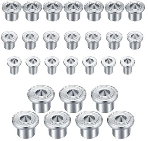 28 Piezas Marcadores de Clavija Punto de Centro de Espiga Herramientas de Centrado de Punta de Madera Marcadores de Puntos 6/8/10/12 mm para Carpintería Alinear con Precisión Solid