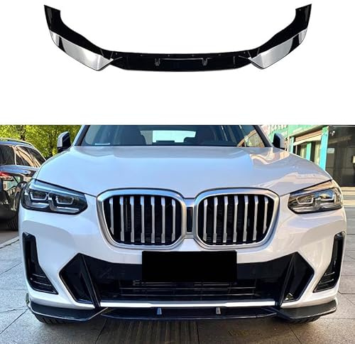 ADDUE Auto Frontlippe Frontspoiler für BMW X3 G01 X4 G02 2022-2023+, Schwarz, Acrylnitril-Butadien-Styrol (ABS) und Fiberglas, Gloss Black