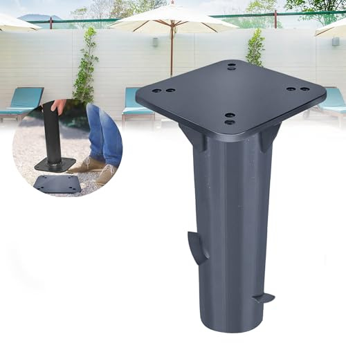 LARS360 universell golvhylsa universell bottenplatta parasollstativ i metall med basplatta för parasoller (1 st, mörkgrå)