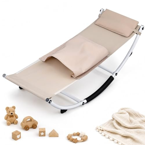 Yousoontic Kids Sensory Rocking Chair Sensory Rocker with Pillow and Blanket Outdoor Indoor Lounge Recliner Chair Gifts for Baby Children ADHD Autism