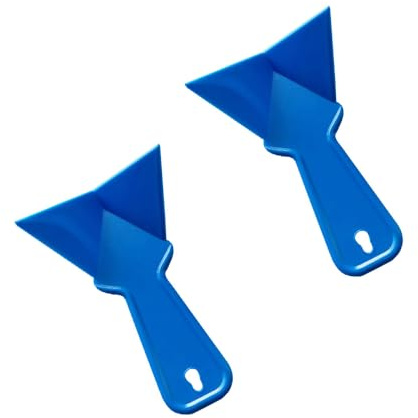 2 Pack Plastic Drywall Trowel 90-Degree Inside Corner Trowel Portable Spackle Scraper Tool Drywall Tools for Drywall Stucco and Concrete Blue