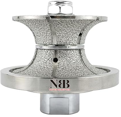 NBB Rueda de perfil de diamante fresa de enrutador de diamante con cubierta de hierro broca para perfilar porcelana baldosa cerámica granito mármol piedra para amoladora angular (Full-Bullnose V30)