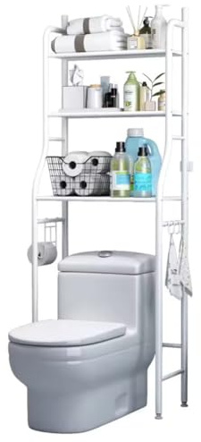 Frilla BATHFLEX - Scaffale da bagno, 50 x 26 x 158 cm, colore: Bianco