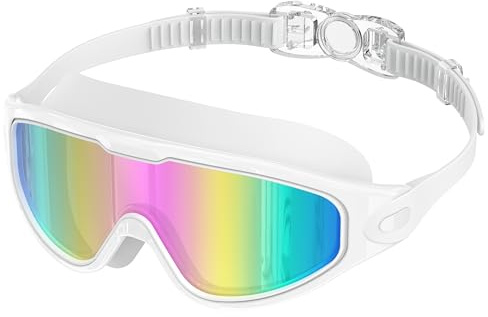 Ambienden Lunette Piscine Adulte Large Monture Et Verres HD | Lunettes De Natation AntibuéE Protection UV | Homme Femme Unisexe Convient Pour La Natation Et La Plongée