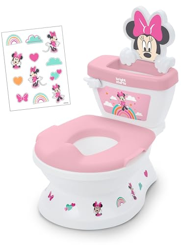 Bright Starts Disney Junior Minnie Mouse My Size Potty Training Toilet, Toddler Potty Chair with Flushing & Cheering Sounds, Removable Seat with Splash Guard & Handles, Ages 18+ Months, Up to 50 lbs