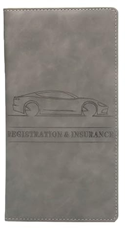 a portafoglio per veicoli in pelle - Organizer in pelle PU di alta qualità, elegante porta carta, cartella sottile per documenti di viaggio, registrazione auto compatta soluzione di allerta |