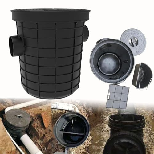 Jidanmian Piège à Graisse Commercial léger, séparateur de Graisses, entrée latérale pour Cuisines de Restaurants, Maisons, cafés,Sépare l'huile, l'eau et Les résidus Alimentaires(Dia 11cm,31.5x38cm)