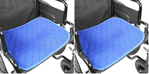 KMINA Empapador Silla de Ruedas Lavable 5 Capas (x1 ud, 40x50 cm), Protector Incontinencia Adultos, Reutilizable, Azul - Fabricado en Europa (Paquete de 2)