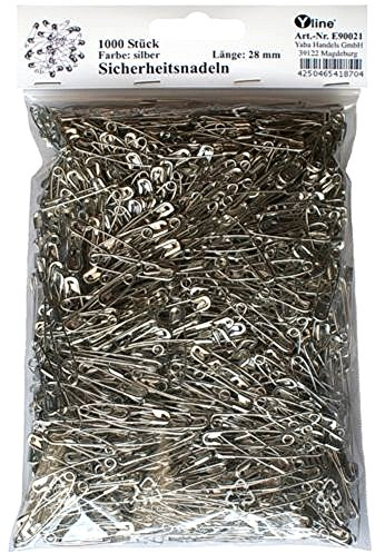 1000 Stück Sicherheitsnadeln klein, silberfarben ca. 28 mm, Sicherheits- Nadel Nadeln, E90021