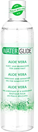 Waterglide Esperienza e gel lubrificante all'Aloe Vera per una casa morbida | Lubrificante a base d'acqua | Massaggi intimi rilassanti | Vegan | 300 ml per sesso e sex toys | Donna e uomo