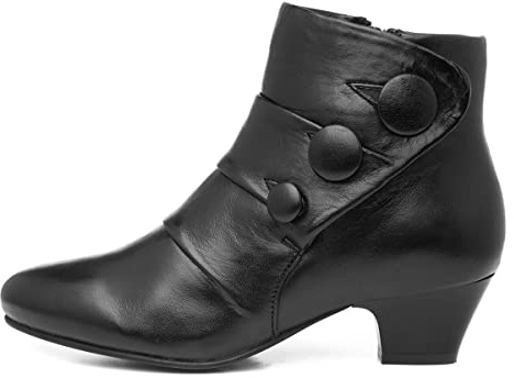 Lotus Prancer Womens Black Leather Heeled Boot - Size 5 UK - Black