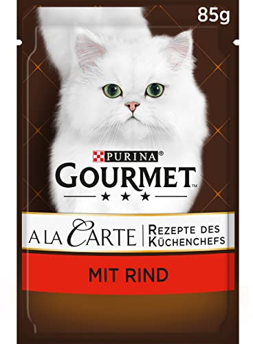 Gourmet A la Carte Katzenfutter nass, mit Rind und Gemüse, 26er Pack (26 x 85g)