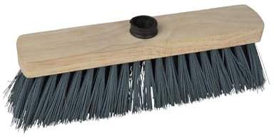 Homea, Cabeza de Escoba Suelos Duros de Madera y Fibras Nylon 30 cm Uso Exterior, Natural