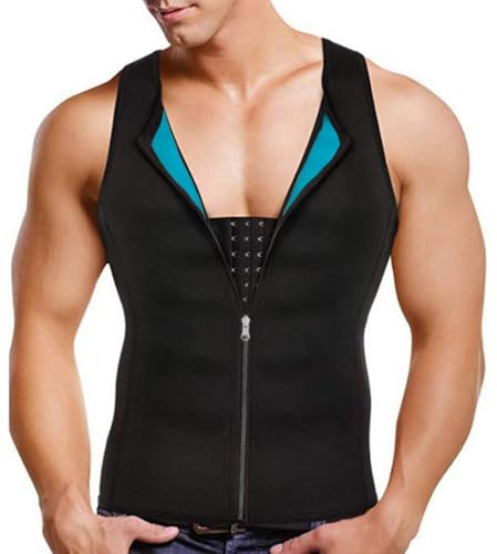 DownLTL Gilet de Sudation Homme Sauna Néoprène pour Minceur Ceinture de Fitenes Abdominale Gaine Sports Ventre Plat T Shirt Veste Débardeur