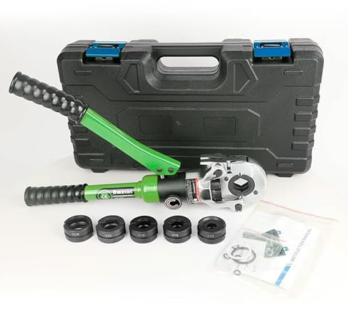 AMZCNC Alicates de prensa profesional en forma de V, contorno (SC) 12-15-18-22-28, juego de herramientas de prensa con cabezal giratorio de 360°, para tubo de cobre, acero C, tubo de acero inoxidable