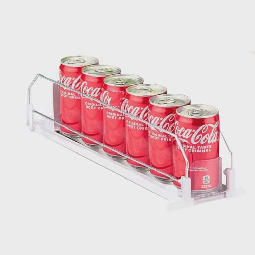 LMSAWK Automatischer Getränke Organizer Kühlschrank, Automatisch Kühlschrank Dosen Organizer, Getränkedosenspender für Kühlschrank, für Kühlschrank, Abstellraum, Schränke usw, Weiß