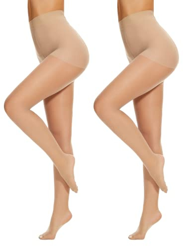 Mesing Damen Strumpfhosen Transparent Reißfest FeineStützstrumpfhose Shaper Silk Strumpfhose 1/2/3er Pack SW2202-Skin2PCS-XL-3XL