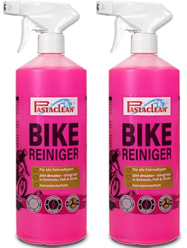 PASTACLEAN Detergente per bicicletta (2 litri), spray per la pulizia della bicicletta, biodegradabile, per tutti i tipi di biciclette, sicuro su tutte le superfici, prodotto in Germania