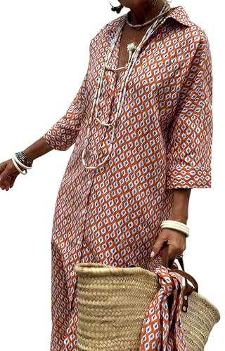 MINTLIMIT Women's Linen Cotton Shirt Dress Long Button Down Tunic Top Casual Irregular Hem Loose Fit Cardigan Dress