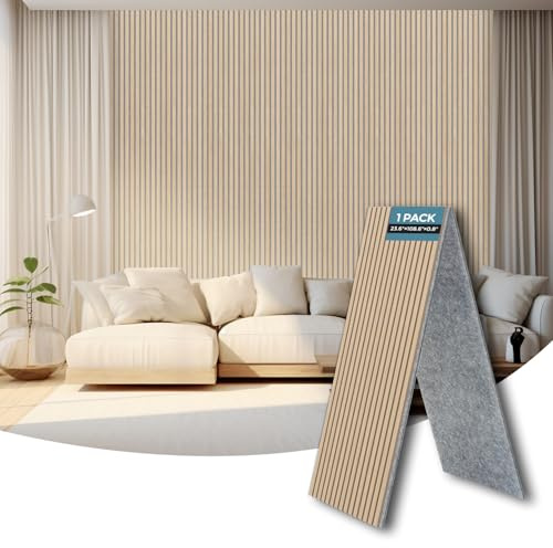 AKUMAX Foldable Acoustic Wood Slat Wall Panels-Ceiling and Sound Absorbing - Wooden Wall Panels for Living Room, Bedroom, Office-2 Pack-1180 mm x 600mm(Classic Oak)