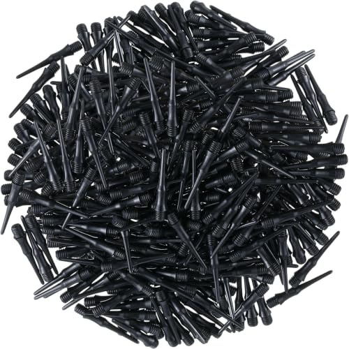 txuzong 200 Stück Dartpfeile mit Kunststoffspitze - 2BA-Gewinde Schwarz - Austauschbare Softdart Spitzen für Turnier, Wettkampf und Unterhaltung