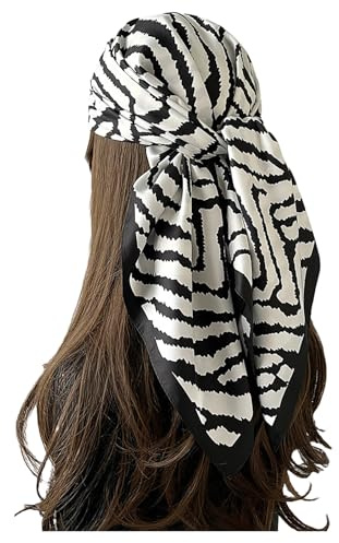Traziewell Satin Head Scarf for Women Like Silk Scarf Hairstyles Hair Bandana Stylish Head Wraps Neck Face Scarves Cover Hair Decoration 11054