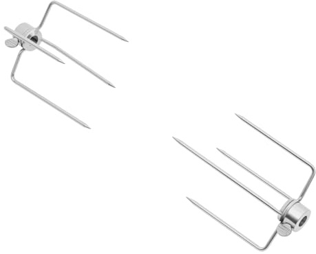Set di 4 fermagli per carne per spiedini e girarrosti, bastoncini quadrati, supporto universale per barbecue per spiedini, campeggio, feste in terrazza