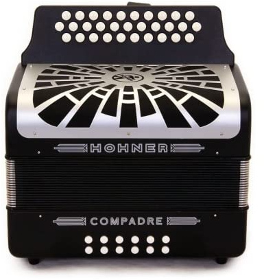 Hohner Compadre G/C/F 3-Row Diatonic Accordion - Black