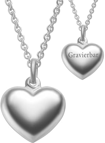 Amoonìc Herzkette Halskette Damen Silber 925 | Frauen Kette mit Herzanhänger Ich liebe Dich Silberkette mit Herz | Schmuck-Geschenk für Freundin Frau Mama Mutter zum Jahrestag Hochzeitstag Geburtstag