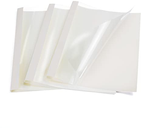 RAYSON Thermobindemappen A4, 6 mm, 50 Blatt Bindekapazität, Wärmebindehülle für Vorder- und Rückseite, weiß, Packung mit 25 Stück